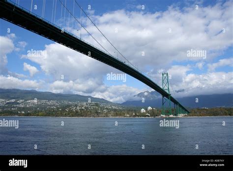 Lions Gate Bridge Across First Narrows Of Burrard Inlet Vancouver