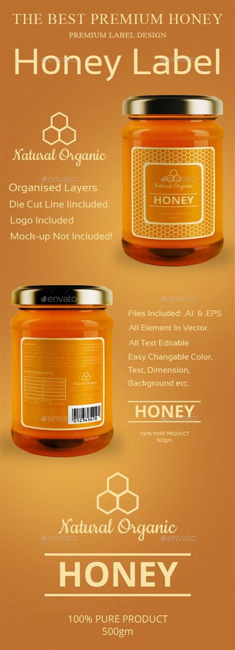 Honey Label Design Templates Honey Label Honey Jar Labels Honey