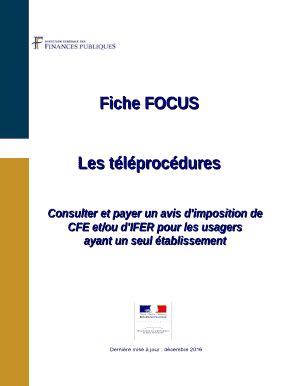 Fillable Online Fiche Focus Les T L Proc Dures Impots Gouv Fr Fax