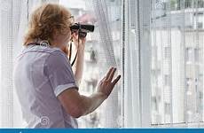 spying neighbors binoculars adult