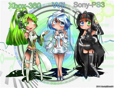 Chibi Xbox Wii And Ps3 By Geekykitten64 On Deviantart