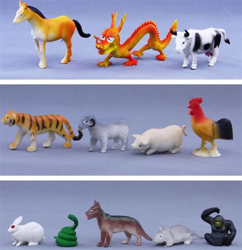 Simulation Pvc Farm Animal Toys Plastic Ornaments Zodiac Model Toy