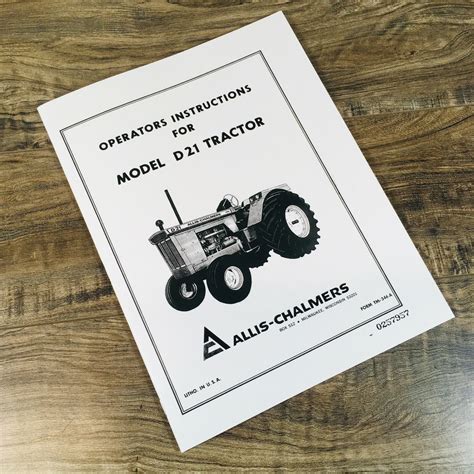 Allis Chalmers Model D 21 Tractor Operators Manual Book Owners