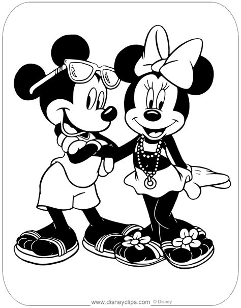 Mickey Mouse And Minnie Mouse Coloring Pages