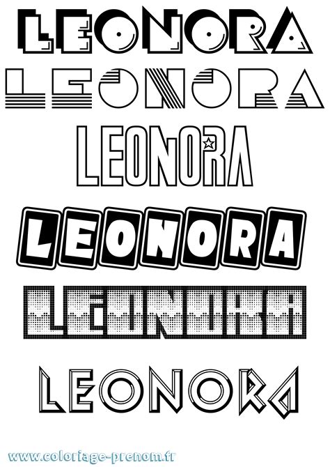 Coloriage du prénom Leonora  à Imprimer ou Télécharger facilement