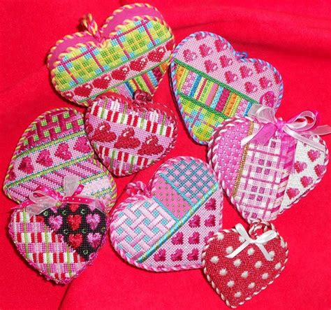 Needlework Christmas I Love Heart Needlepoint Patterns Fabric