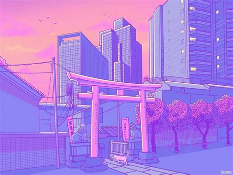 Purple Anime Aesthetic Desktop Wallpaper Download Free Mock Up