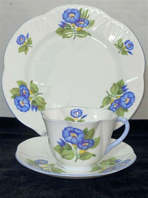 Vintage Shelley Bone China England Morning Glory Cup And Saucer Home