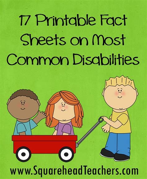 Common Disabilities Fact Sheets Printable Disability Awareness