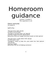 Edcel Justine Homeroom Guidance Mod Docx Homeroom Guidance Quarter