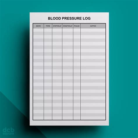 Blood Pressure Log Editable Printable Etsy Uk