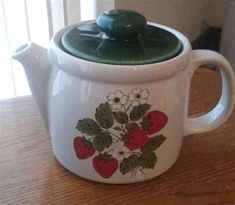 Vintage Strawberry Mccoy Teapot Mid Century Coffee Pot Etsy Tea