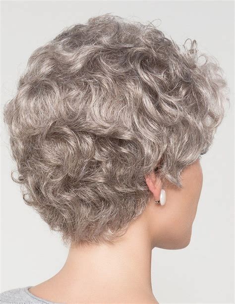 Natural Short Curly Grey Hair Wig For Older Women Rewigs