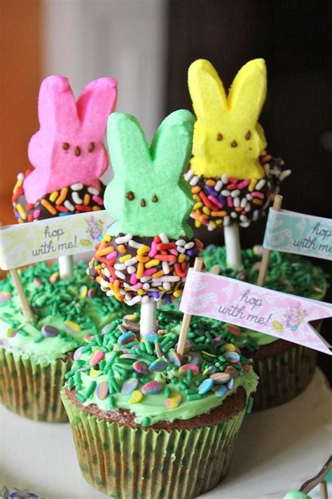 These fun and festive easter dessert ideas will make a great addition to your table this year. Easter bunny peeps cake, Easter cupcake inspiration ...