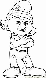 Smurf Coloring Grouchy Smurfs Lost Village Pages Cartoon Coloringpages101 Color Printable sketch template