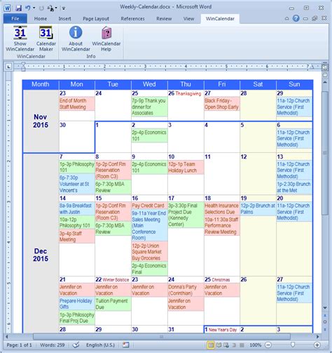 Calendar Maker And Calendar Creator For Word And Excel