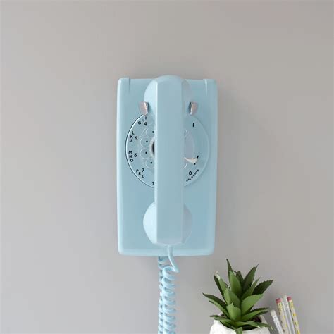 Blue Rotary Dial Wall Telephone Restored And Working Etsy Vintage
