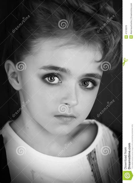 Portrait Of Beautiful Teen Girl Black And White