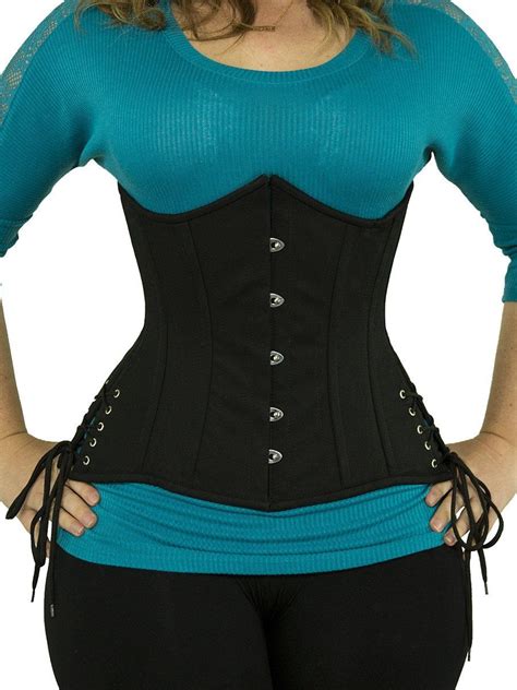 cs 426 black cotton hip ties waist training corset front underbust corset cotton corset corset