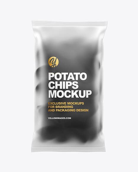 This chips bag packaging mockup is also ideal for use in presentations of products like chips and other snacks. Frosted Bag With Black Potato Chips Mockup in Bag & Sack ...