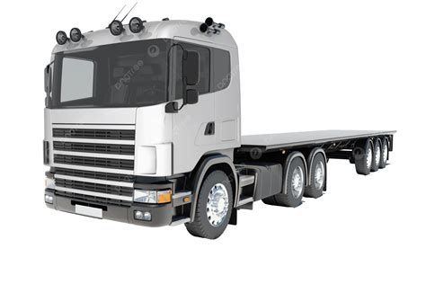 Truck With Semitrailer Platform Lorry Mechanical Motor Cargo Truck