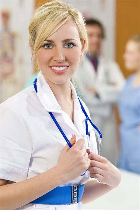 Beautiful And Happy Nurse Stock Photo Image Of Female 6330660
