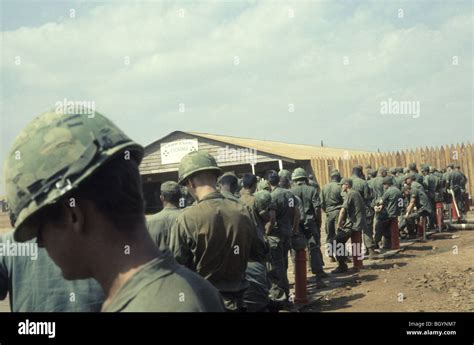 Soldiers Lined Up At Camp Enari 4th Infantry Division Ivy In Pleiku