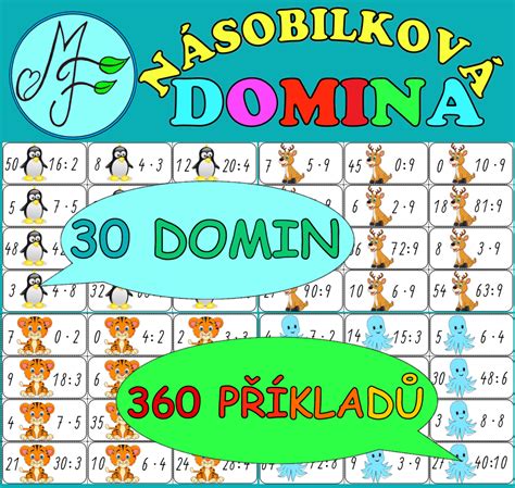 Produkt Násobilková Domina Násobení A Dělení čísly 2 10