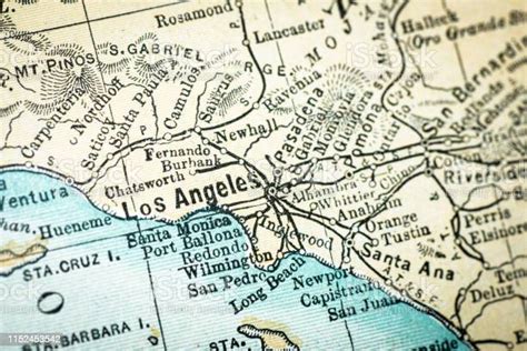 골동품 미국 지도 클로즈업 세부 사항 로스앤젤레스 캘리포니아 로스앤젤레스 시에 대한 스톡 벡터 아트 및 기타 이미지 로스앤젤레스 시 로스앤젤레스 카운티 지도 istock