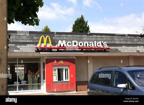 Mcdonald S Fast Food Restaurant Drive Thru Window Stock Photo Alamy
