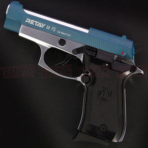 Buy The Retay 84 Fs 9mm Pak Chrome Nickelblue Blank Firing Pistol
