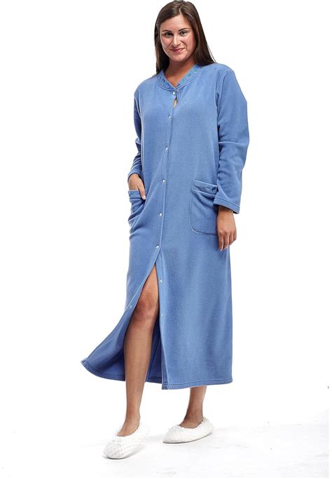 La Cera Womens Snap Front Robe At Amazon Womens Clothing Store