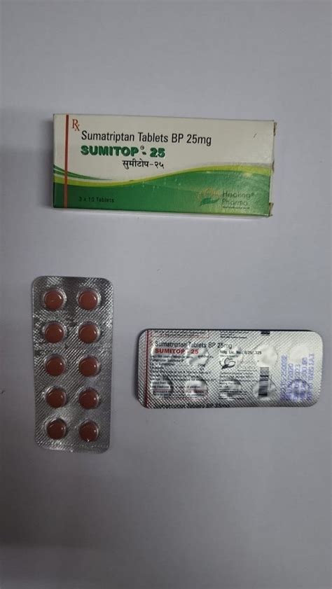 Healing Pharma Sumatriptan Tablets BP 25mg 10 Pills In 1 Strip At Rs