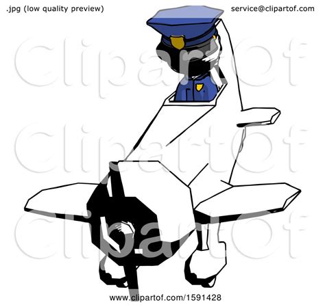 Ink Police Man In Geebee Stunt Plane Descending Front Angle View By Leo