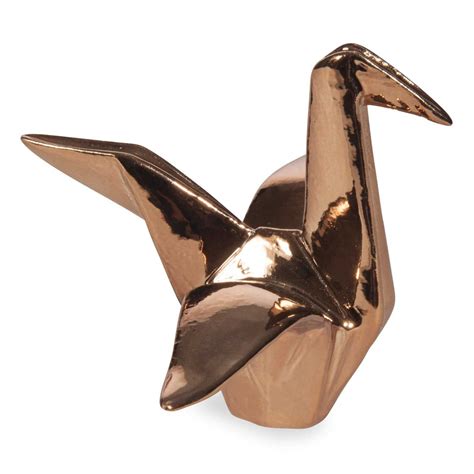 Ambre Porcelain Origami Crane Ornament H 10 Cm Maisons Du Monde