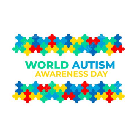 Gambar Logo Puzzle Horizontal Hari Autisme Penuh Warna Kekacauan