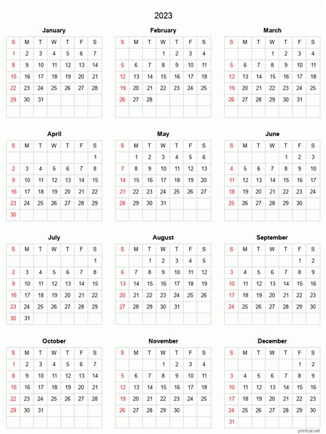 Quarterly Printable Calendar 2023 Printable World Holiday