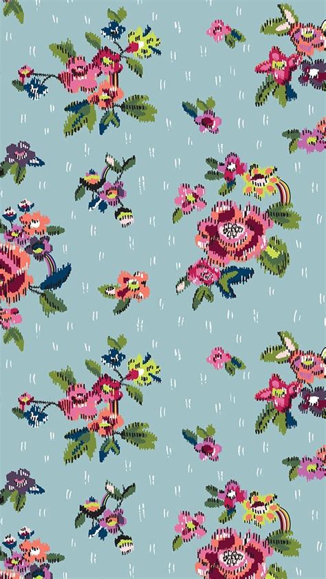Vera Bradley Water Bouquet Pattern 640x1136 Wallpaper