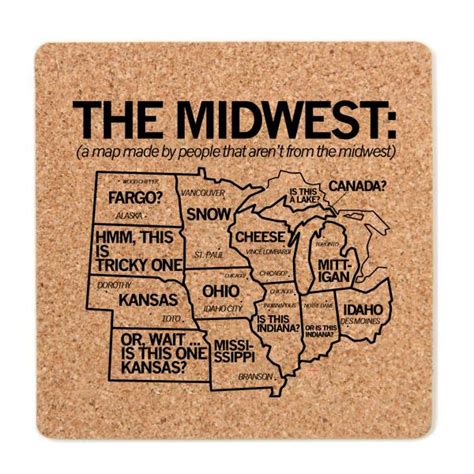 Midwest Map Cork Coaster Raygun