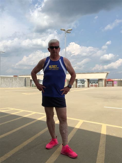 Pink Shoes Running Skirt And Army 10 Miler Tank Great Day Men