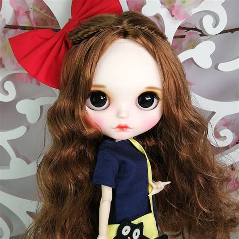 Blythe Custom Doll From Factory Brown Hair Etsy