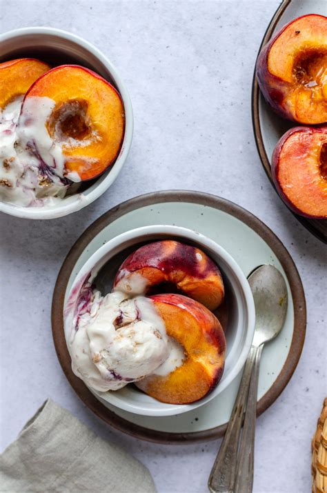 Broiled Peaches And Non Dairy Frozen Dessert Food Heaven Made Easy
