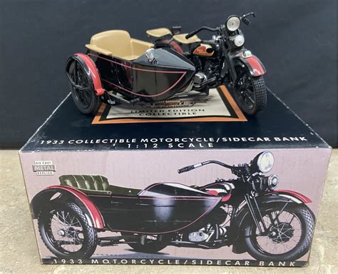 Genuine Harley Davidson 1933 Collectible Motorcycle And Sidecar Bank With
