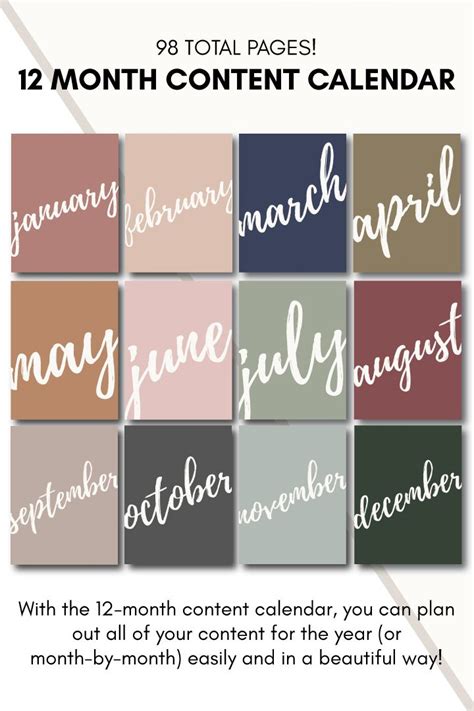 Check spelling or type a new query. 12 Month Content Calendar Template for Canva in 2020 ...
