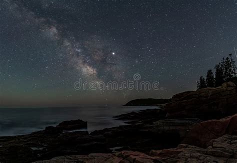 Milky Way In Acadia National Park Stock Image Image Of Colors Forest