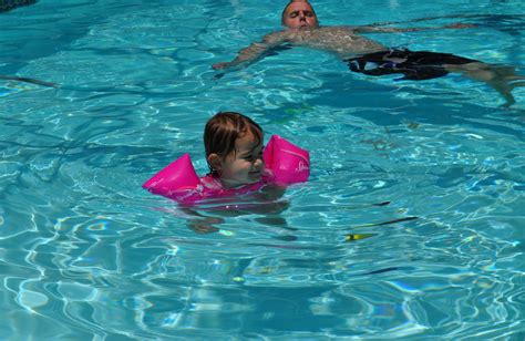 carly 1st time swimming with swimmies from auntie katie