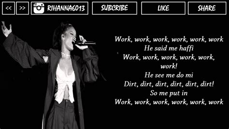Rihanna Work Official Lyrics Music Hd Rihanna Anti Youtube