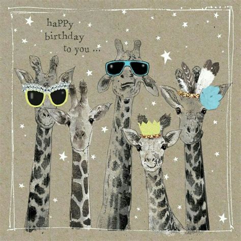 Hbd Giraffes Happy Birthday Animals Birthday Greetings Happy