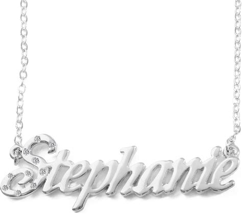 Name Necklace Stephanie 18k Gold Plated Personalized Ts Fashion