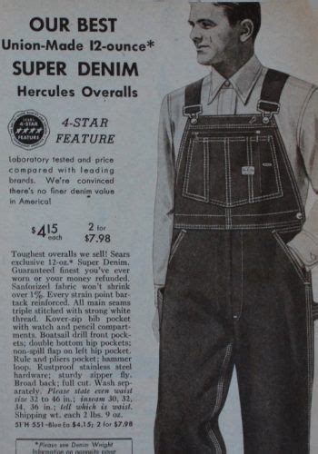 1953 Denim Overalls Mens Plaid Flannel Flannel Shirt Work Wear